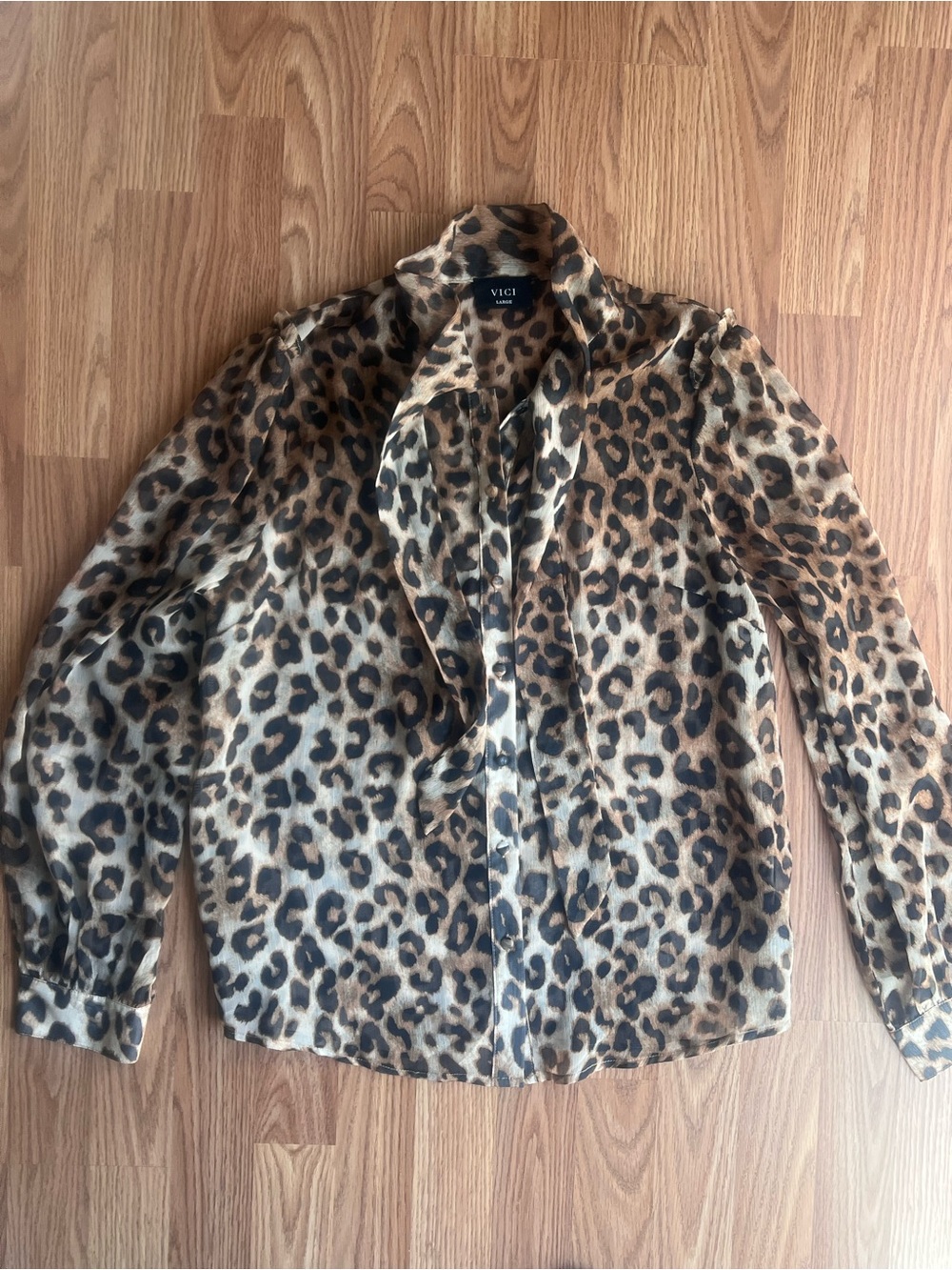 VICI Leopard Print Button-Up shirt - Brown and Black
